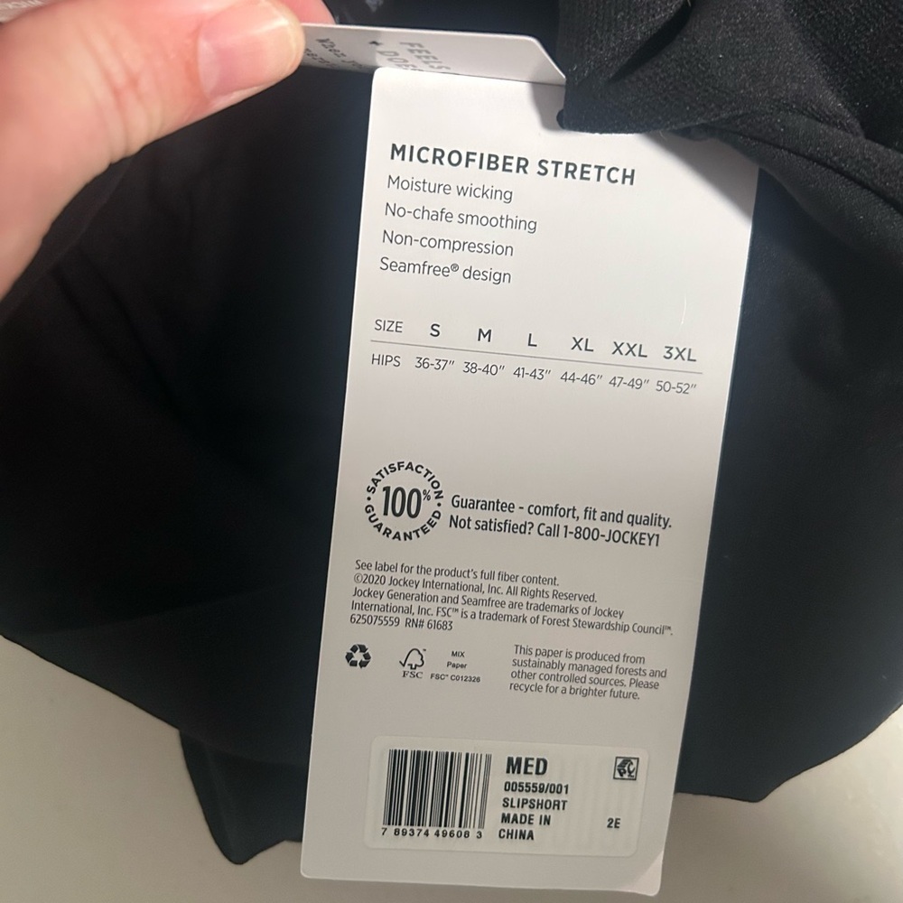 Jockey Seamfree Slipshort Women’s Medium Black Smoothing No-Chafe - Picture 5 of 9